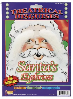Bushy White Santa Eyebrows Costume Accessory