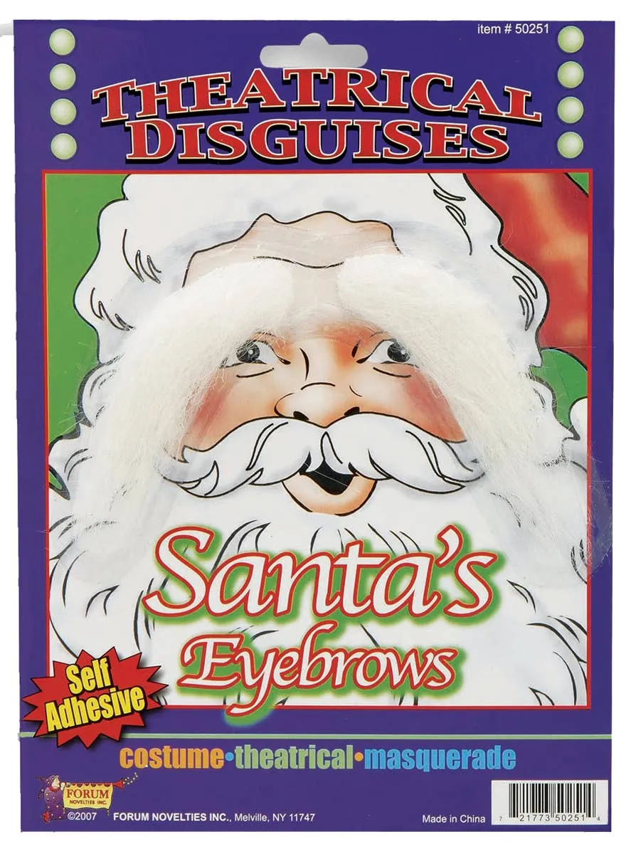 Bushy White Santa Eyebrows Costume Accessory