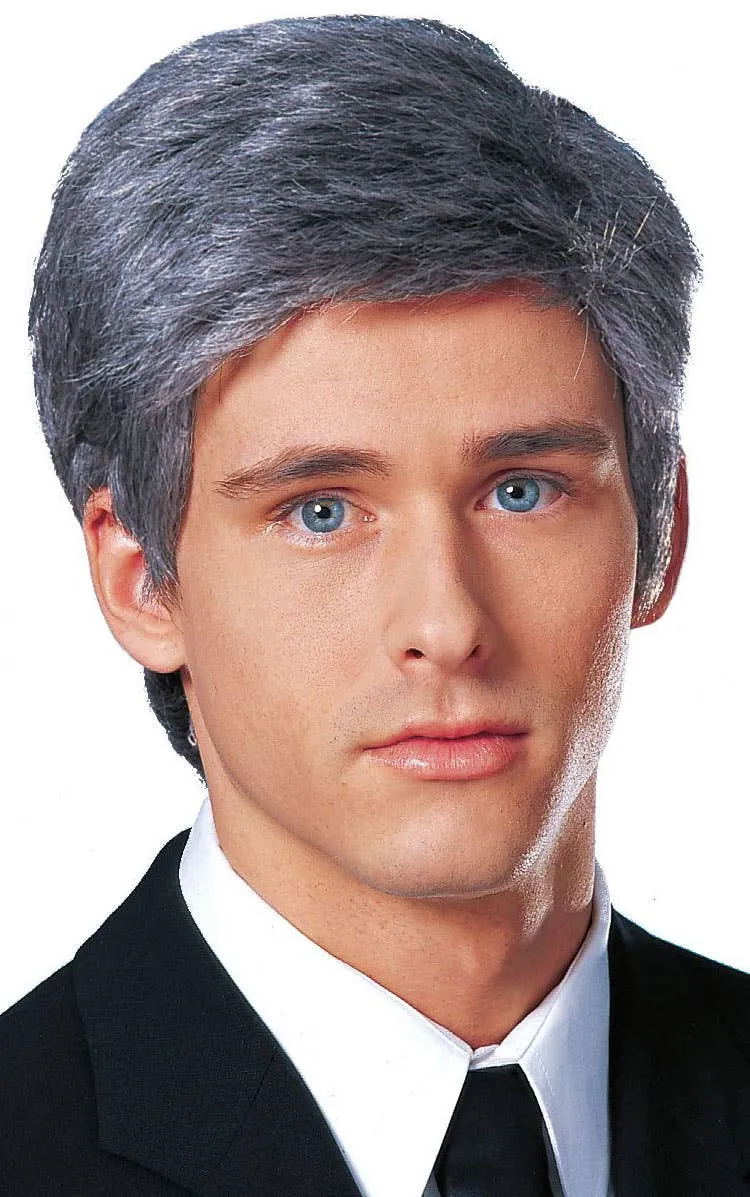 Business Man Short Grey Mens Costume Wig