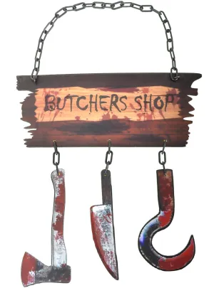 Butcher Shop Hanging Halloween Sign Decoration