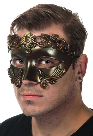 Caesar Antique Gold Mens Masquerade Mask
