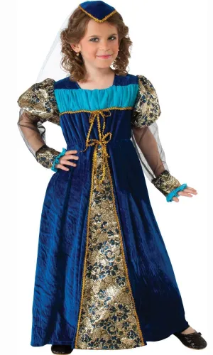 Camelot Princess Girls Blue Renaissance Costume