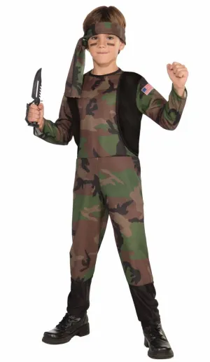 Camo Army Soldier Boys Dress Up Costume