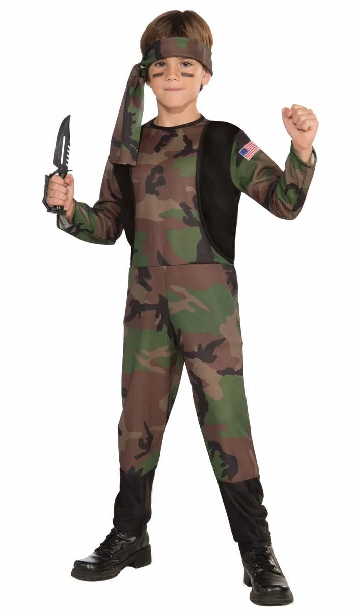 Camo Army Soldier Boys Dress Up Costume