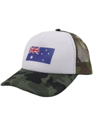 Camo Print Australian Flag Costume Cap