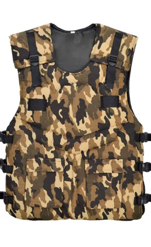 Camo Print Mens Army Costume Vest