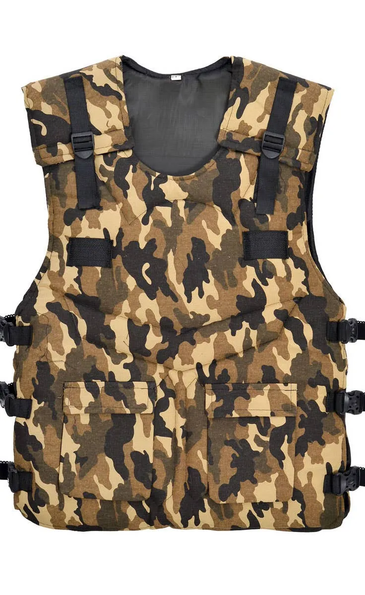 Camo Print Mens Army Costume Vest