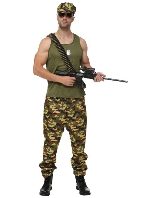 Camo Soldier Uniform Mens Army Costume