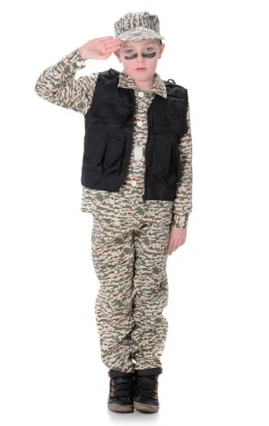 Camouflage Army Boy Fancy Dress Costume