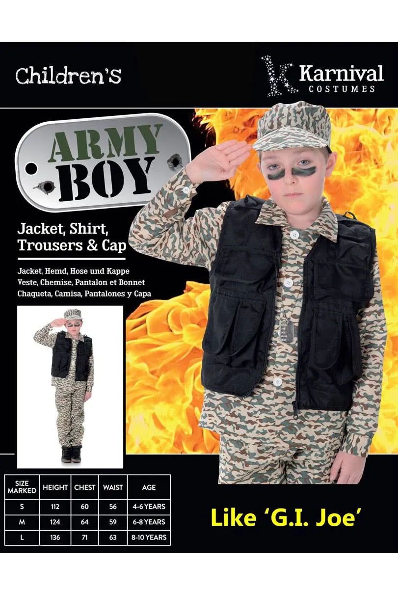 Camouflage Army Boy Fancy Dress Costume
