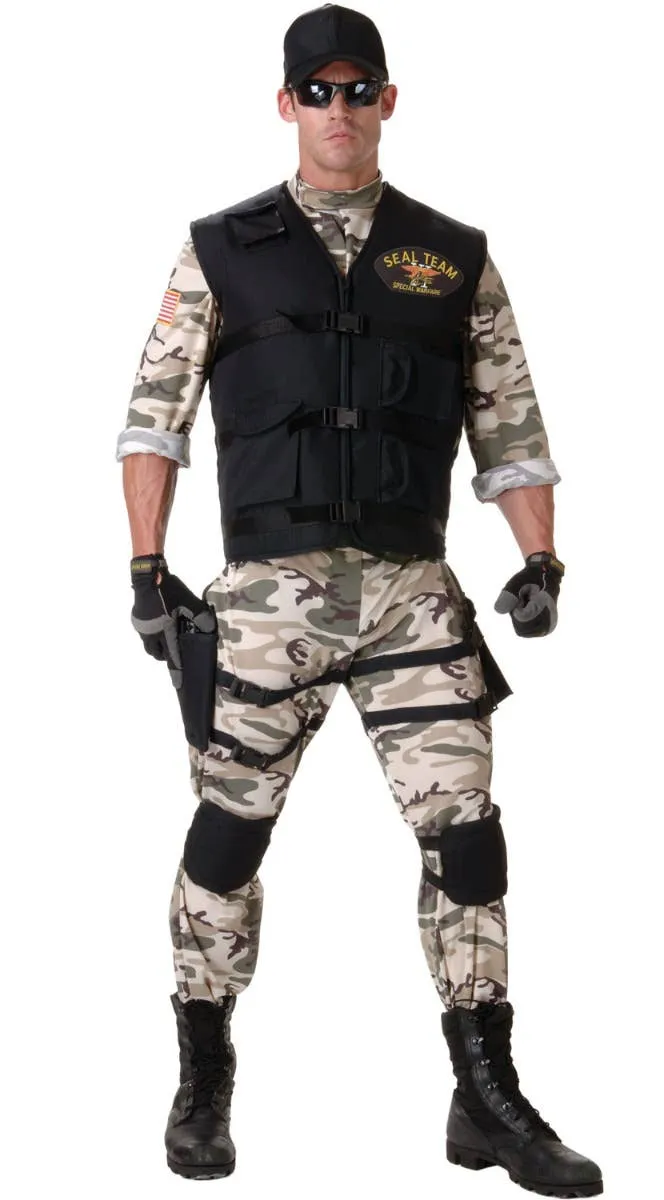 Camouflage Mens Navy SEAL Military Costume