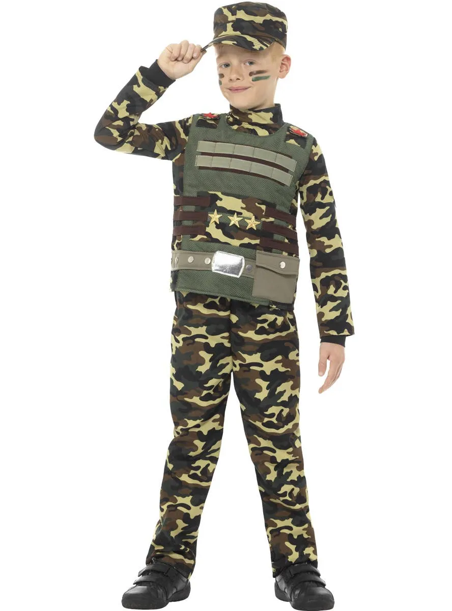 Camouflage Military Boys Soldier Fancy Dress Costume