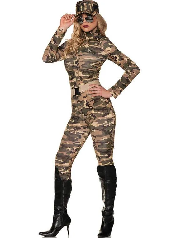 Camouflage Womens Army Jumpsuit Costume