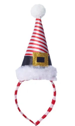 Candy Cane Mini Striped Christmas Hat on Headband
