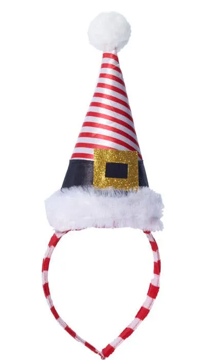 Candy Cane Mini Striped Christmas Hat on Headband