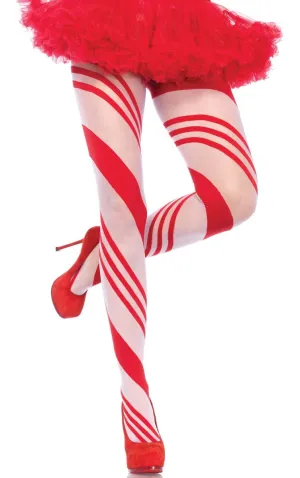 Candy Cane Striped Sheer Christmas Stockings