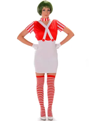 Candy Maker Womens Red Oompa Loompa Book Week Costume