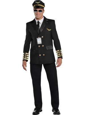 Captain Wingman Mens Pilot Uniform Costume