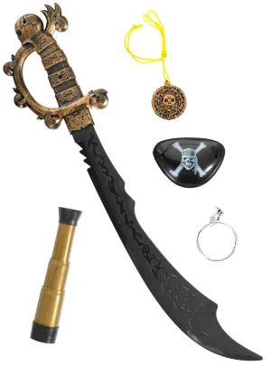 Caribbean Pirate 5 Piece Costume Accessory Kit