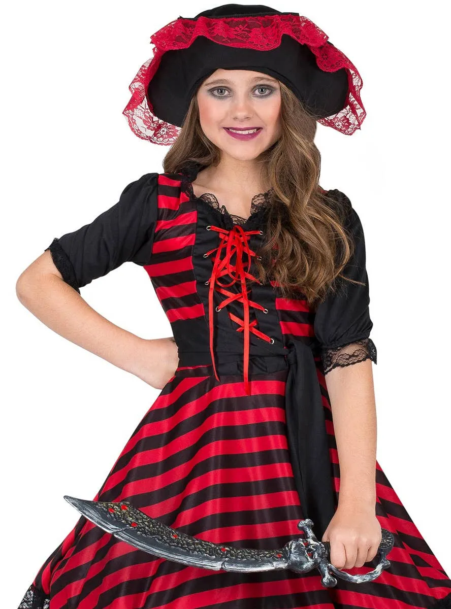 Caribbean Pirate Girls Fancy Dress Costume