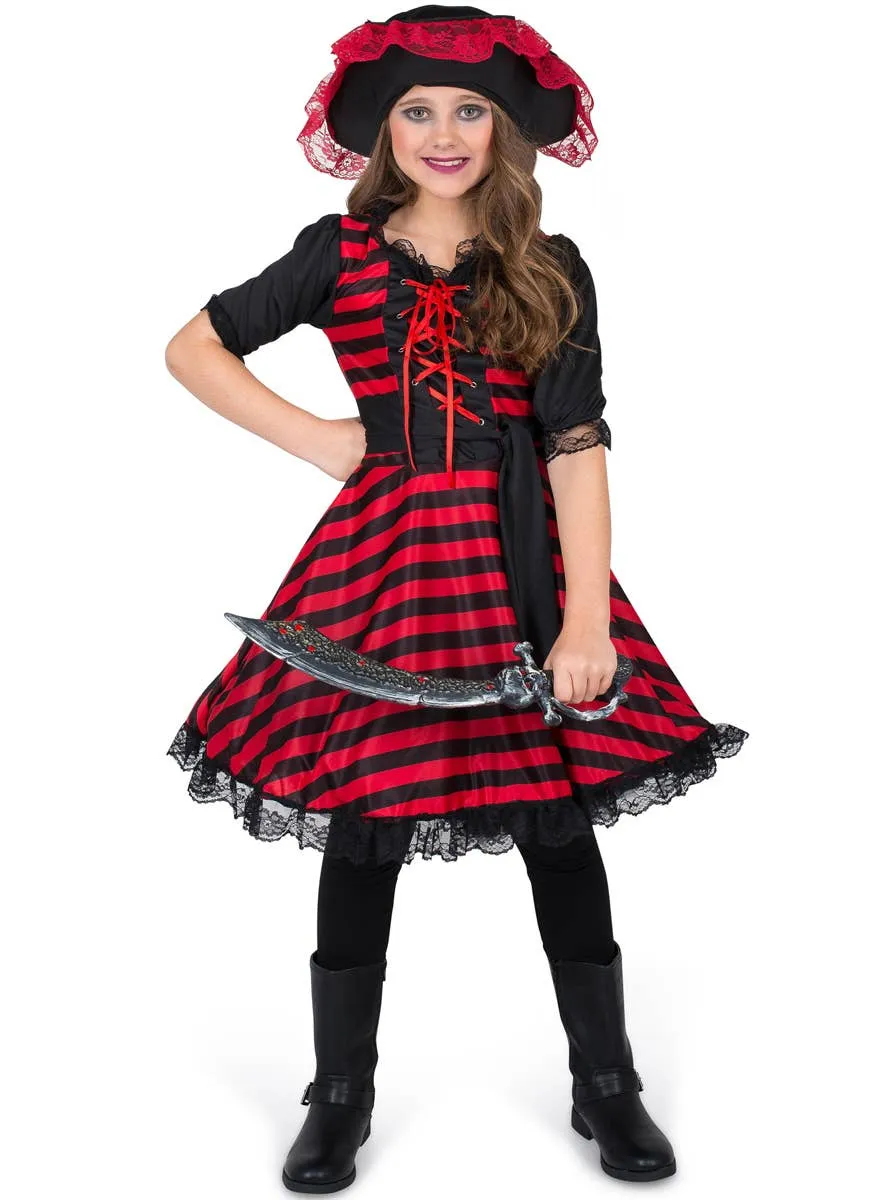 Caribbean Pirate Girls Fancy Dress Costume