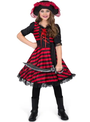 Caribbean Pirate Girls Fancy Dress Costume