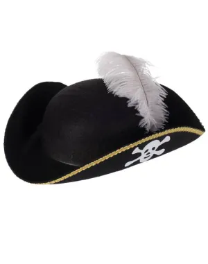 Caribbean Pirate Tri-corn Costume Hat