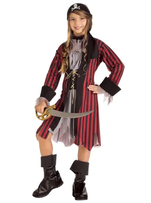 Caribbean Princess Girls Striped Pirate Costume
