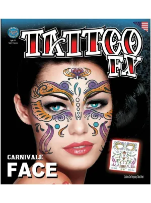 Carnivale Sugar Skull Temporary Face Tattoo