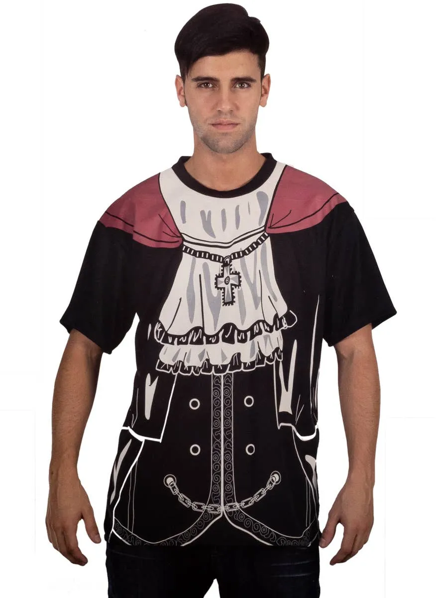 Cartoon Print Mens Halloween Vampire T-Shirt