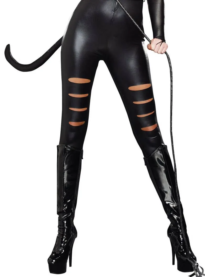 Cat Fight Womens Sexy Black Catsuit Dress Up Costume