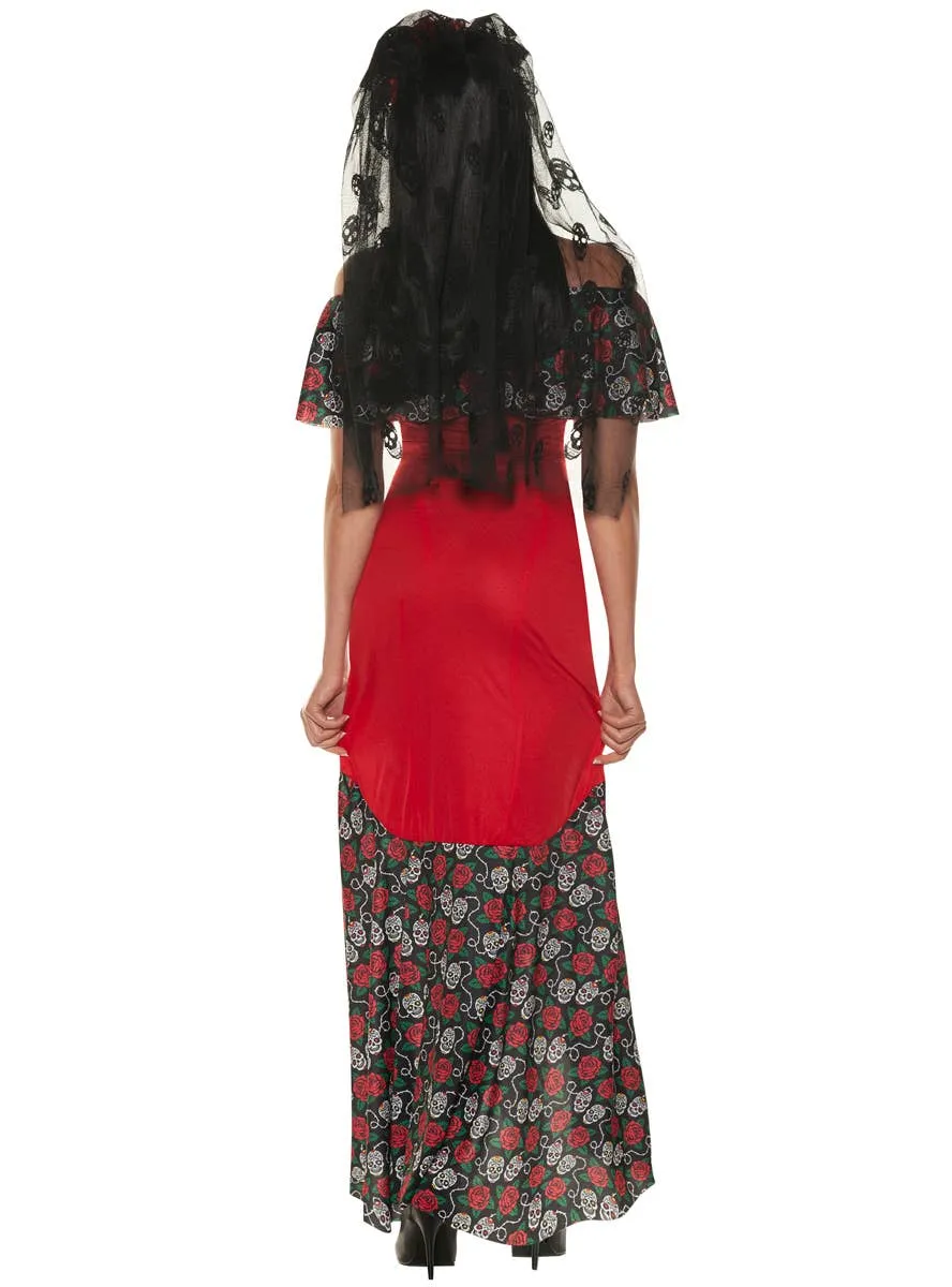 Catrina Womens Red Day of the Dead Costume