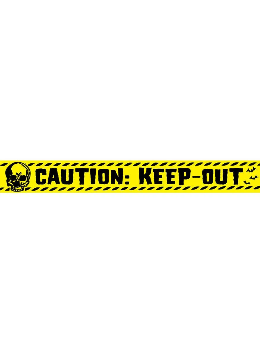 Caution Keep Out Yellow Warning Tape Halloween Decoration
