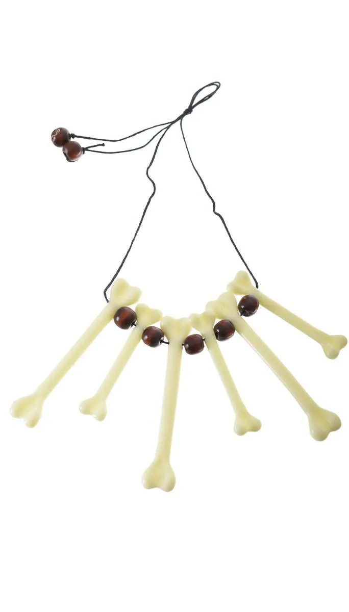 Cavewoman Novelty Bones and Beads Necklace