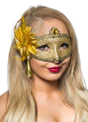 Celebration Gold Glitter Masquerade Mask