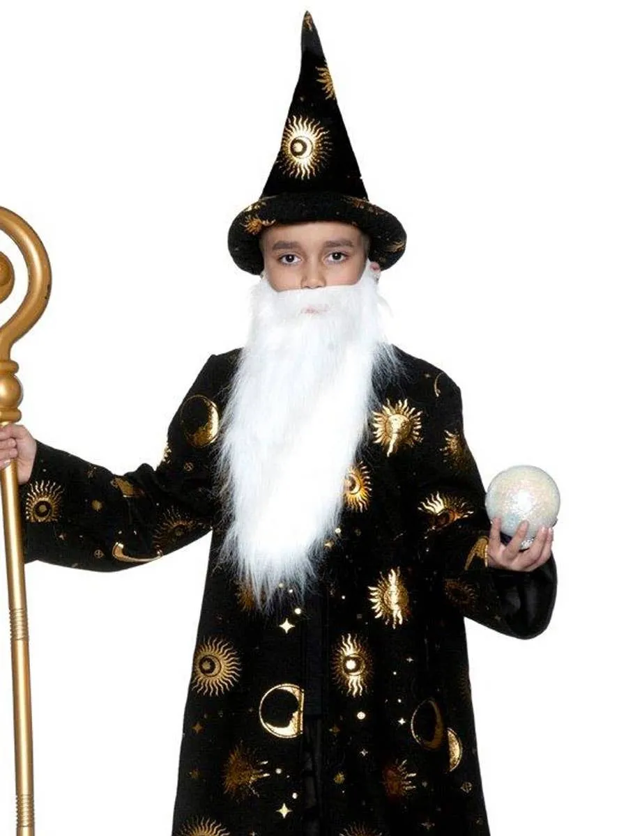 Celestial Black and Gold Boys Wizard Cloak Costume