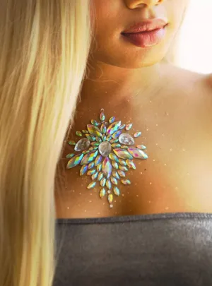 Celestial Iridescent Stick On Chest Body Jewels