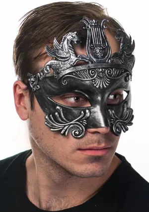 Centurion Antique Silver Mens Masquerade Mask