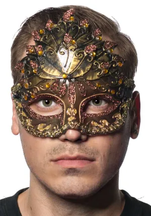 Centurion Mens Copper and Bronze Masquerade Mask
