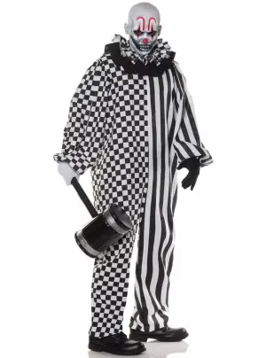 Chaos Clown Mens Black and White Halloween Costume