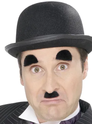 Charlie Chaplin Black Moustache and Eyebrows Set