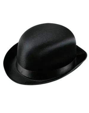 Charlie Chaplin Black Satin Bowler Hat