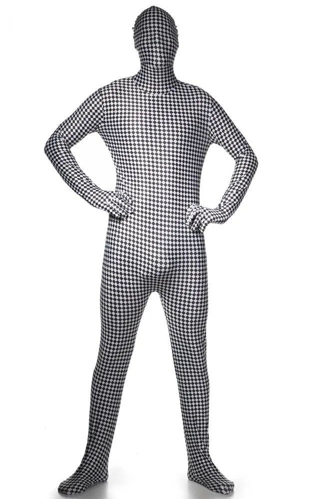 Checker Flag Adults Basic Skin Suit Costume