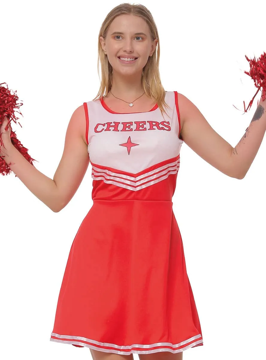 Cheeky Red and White Cheerleader Womens Costume