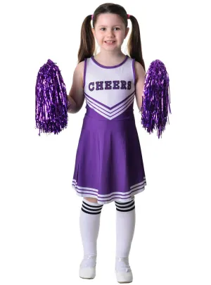 Cheerful Purple Girls Cheerleader Dress Up Costume