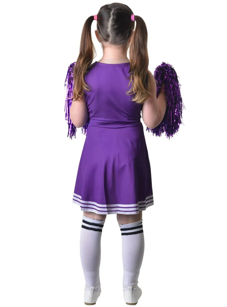Cheerful Purple Girls Cheerleader Dress Up Costume