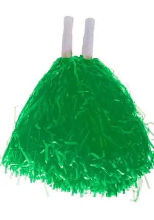 Cheerleader Green Pom Poms Costume Accessory