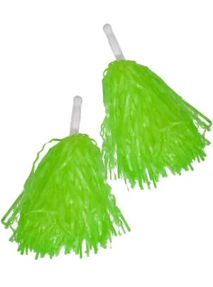 Cheerleader Matte Green Pom Poms Costume Accessory