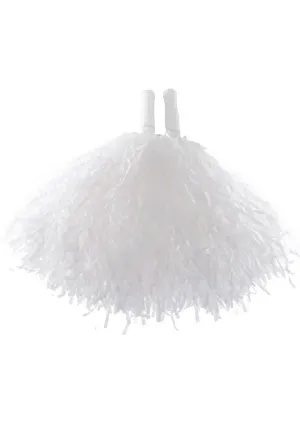 Cheerleader White Pom Poms Costume Accessory