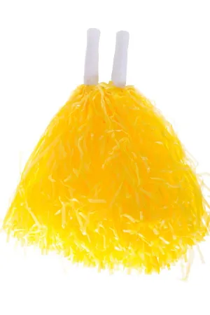 Cheerleader Yellow Pom Poms Costume Accessory